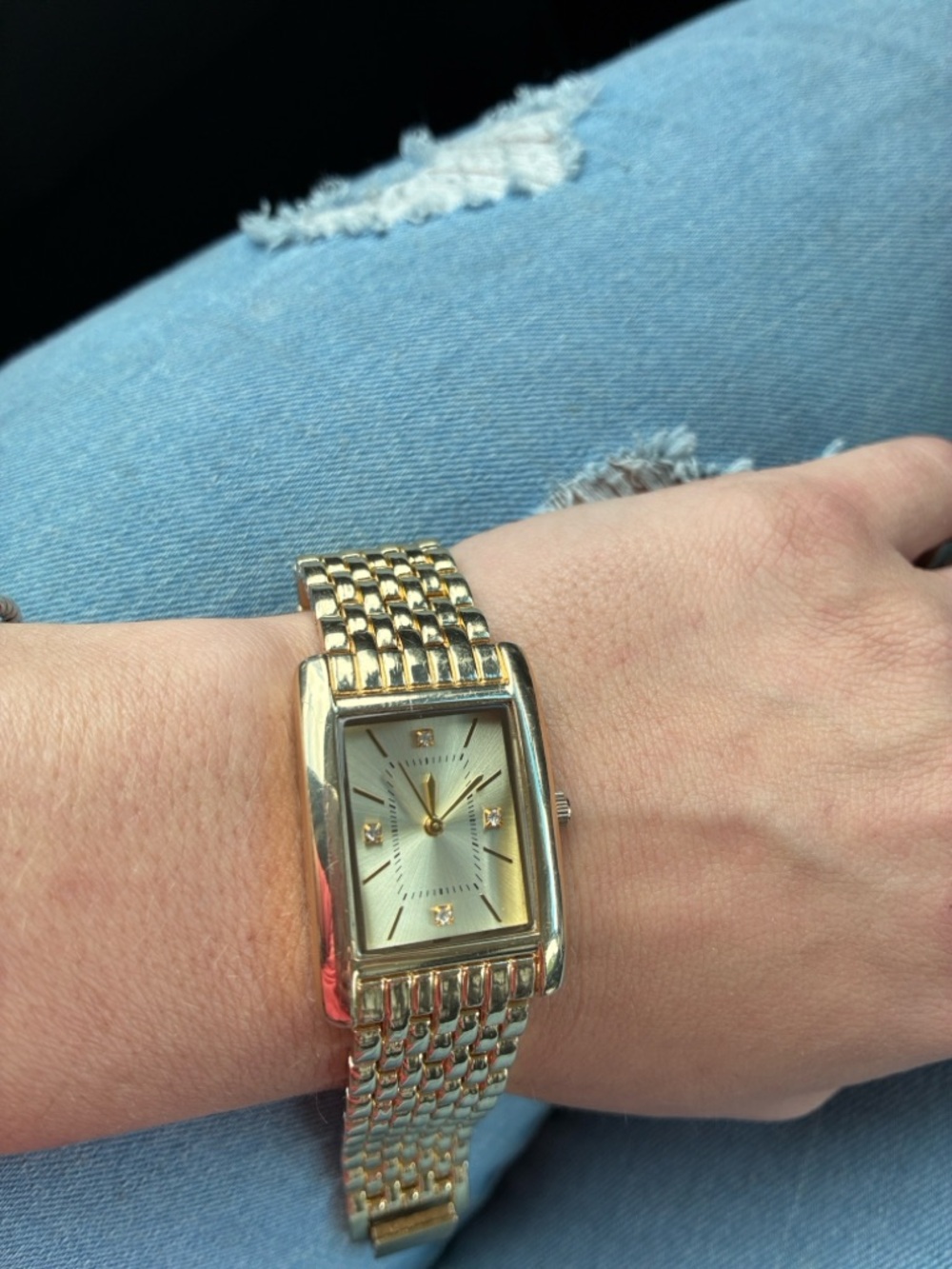 Gold-Tone Women's Bracelet Watch - Classic Rectangle Dial